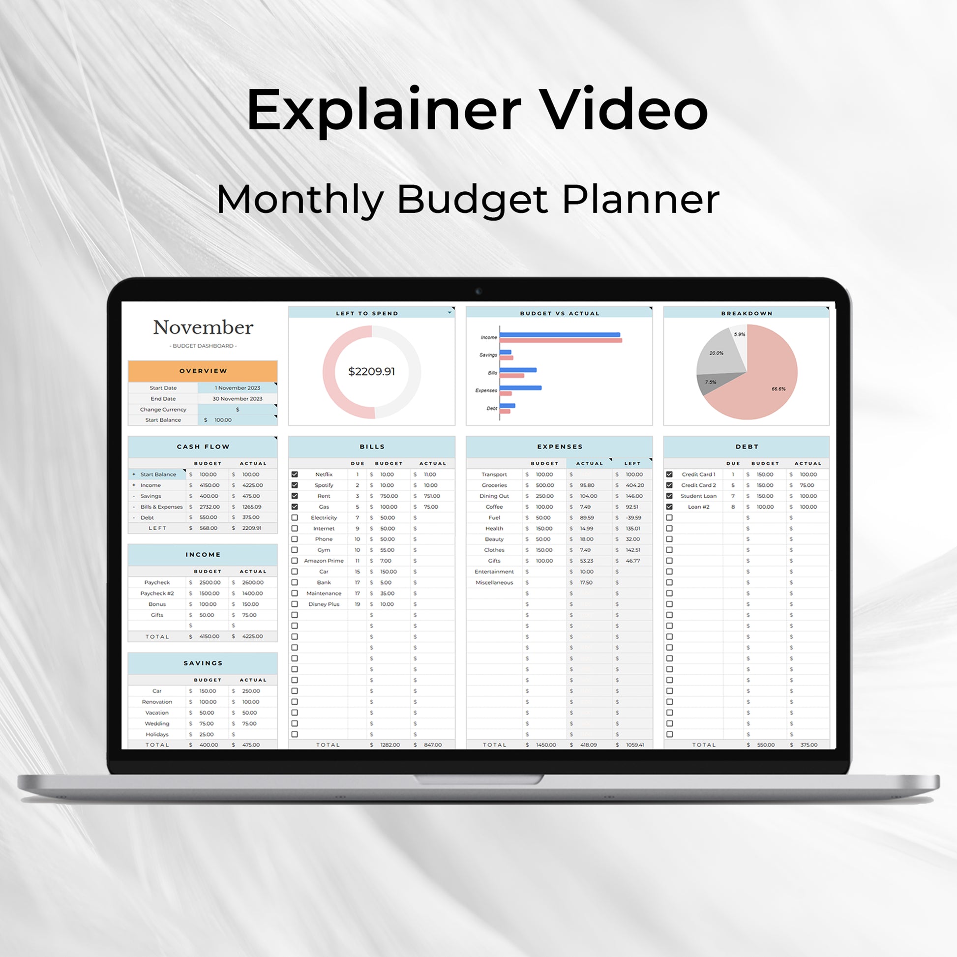 Customizable budget planner Excel Sheet